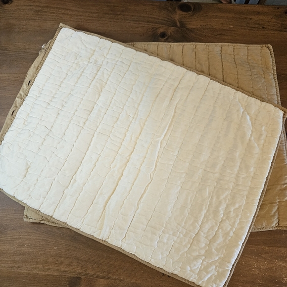 POTTERY BARN WASHED COTTON SILK GOLD IVORY STANDARD PILLOW SHAM 20 X 26 Set Of 2 - Picture 2 of 12